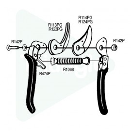 Contre-lame + goupille pour Pradines P108/23 et P110/23 Contre-lame + goupille pour Pradines P108/23 et P110/23