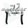Contre-lame + goupille pour Pradines P108/23 et P110/23