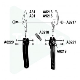 2 vis + 2 écrous de lame pour ARS VS8 et VS9