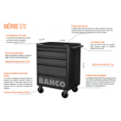 * Servante BAHCO 7 Tiroirs - noir - 216 outils