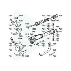 Support amortisseur + piston primaire pour Paterlini Futura