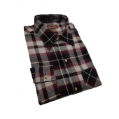 Chemise longues manches en flanelle Bordeaux