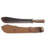 Machette en acier forgé, manche en cuire